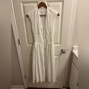 Anthropologie White Midi Dress
